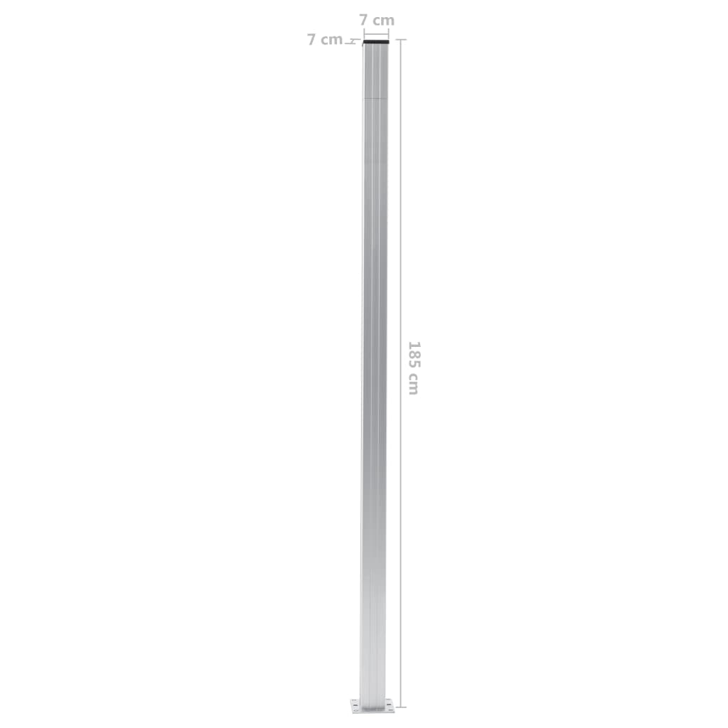 Tvoros stulpai, 3vnt., aliuminis, 185cm