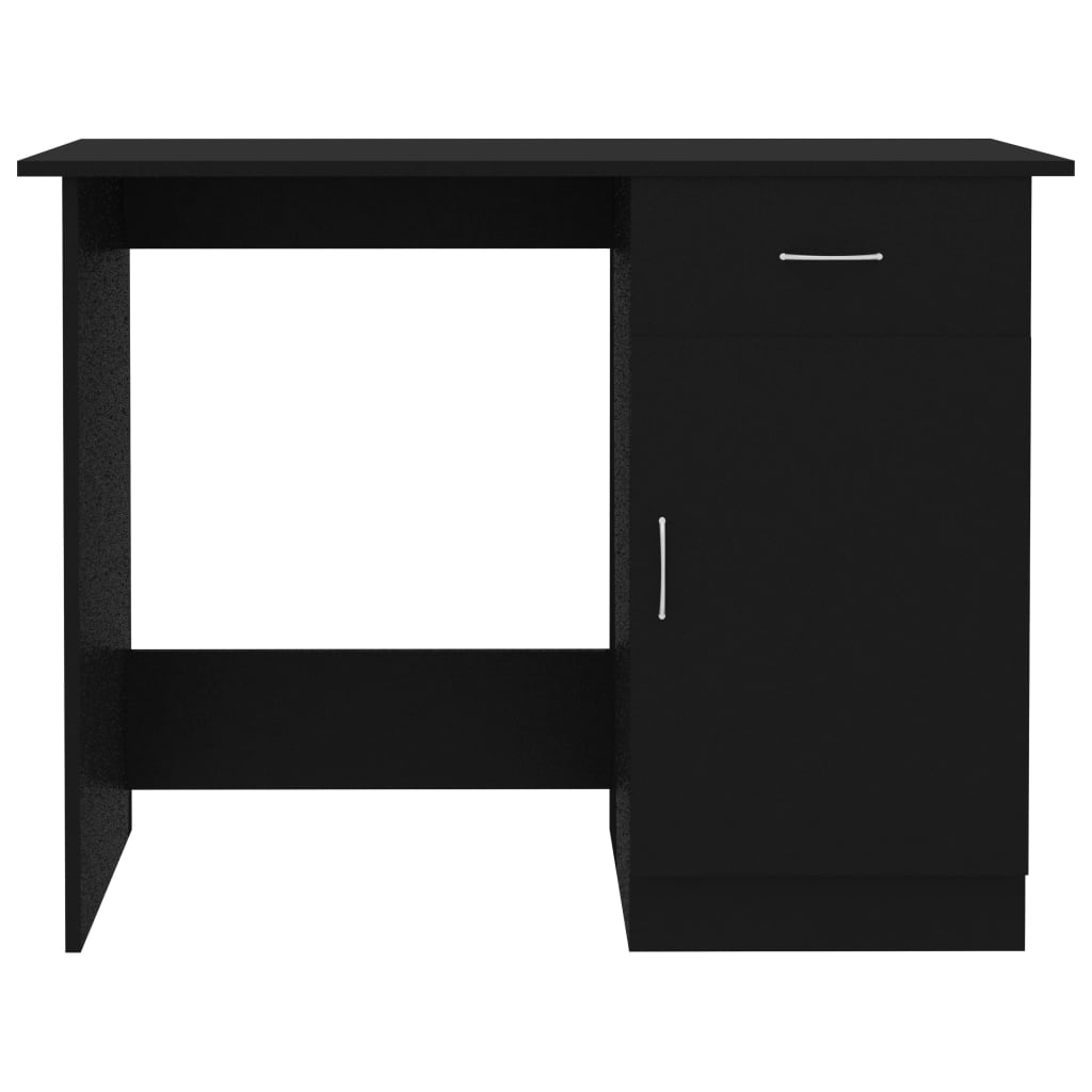 Desk, black, 100x50x76cm, engineered wood