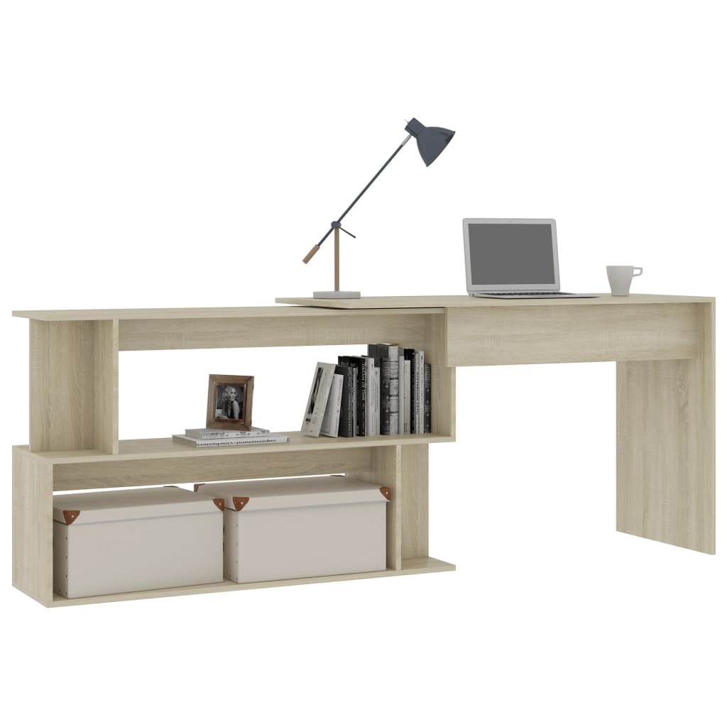Corner desk, oak, 200x50x76cm, wood
