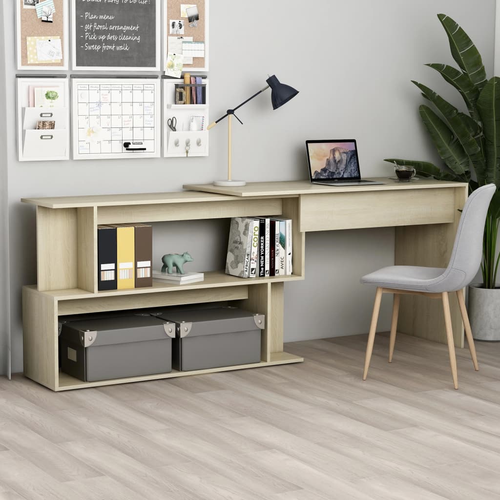Corner desk, oak, 200x50x76cm, wood