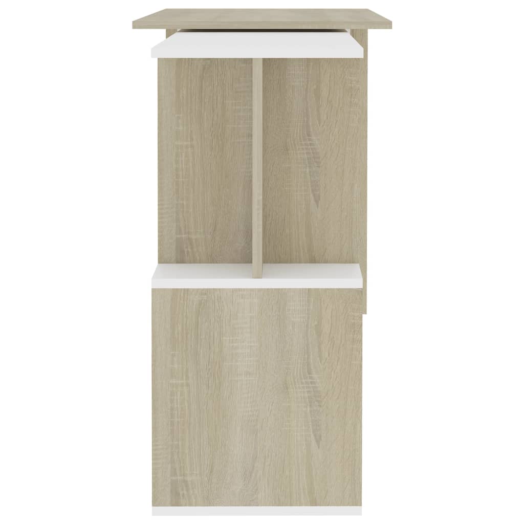 Corner desk, white/oak, 200x50x76cm, wood