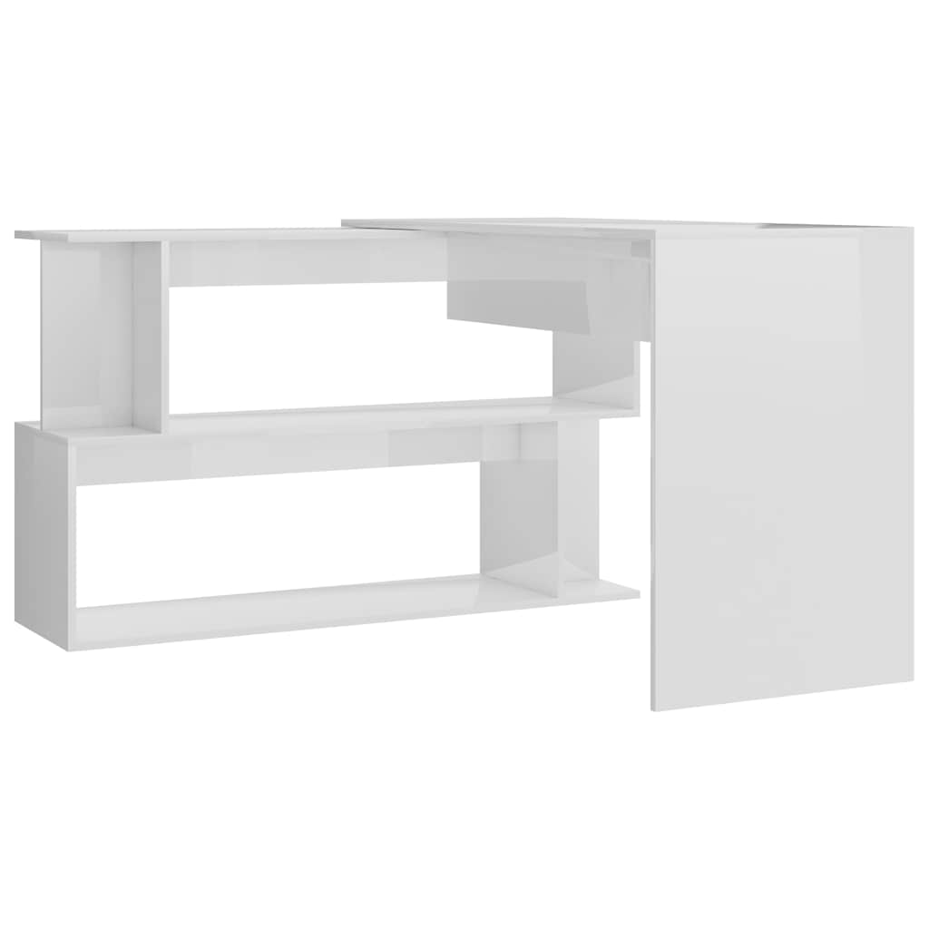 Kampinis rašomasis stalas, baltas, 200x50x76cm, mediena