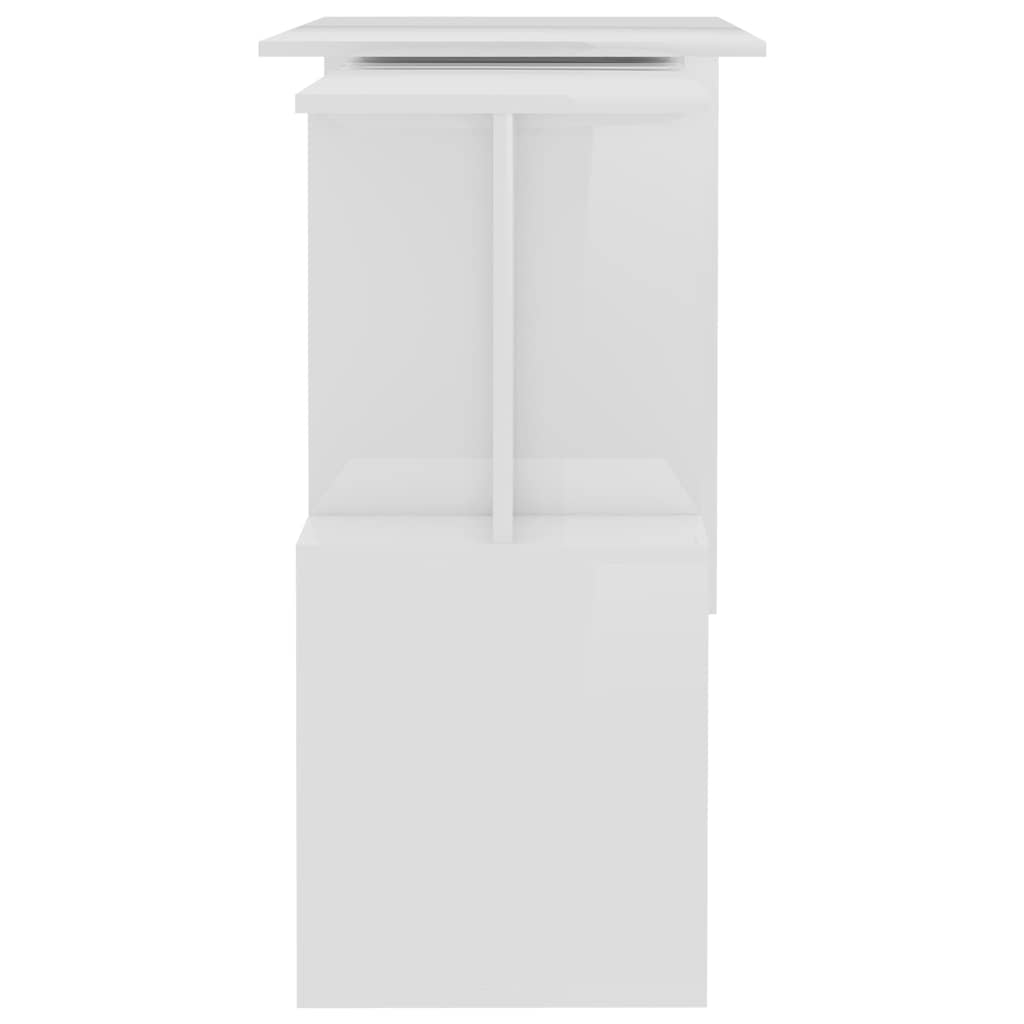 Kampinis rašomasis stalas, baltas, 200x50x76cm, mediena
