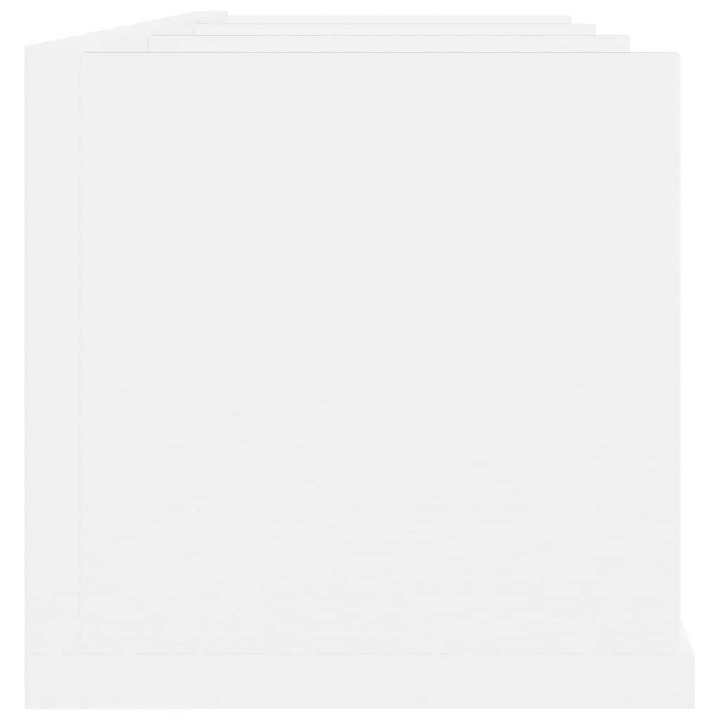 Wall-mounted CD shelf, white, 75x18x18cm, engineered wood