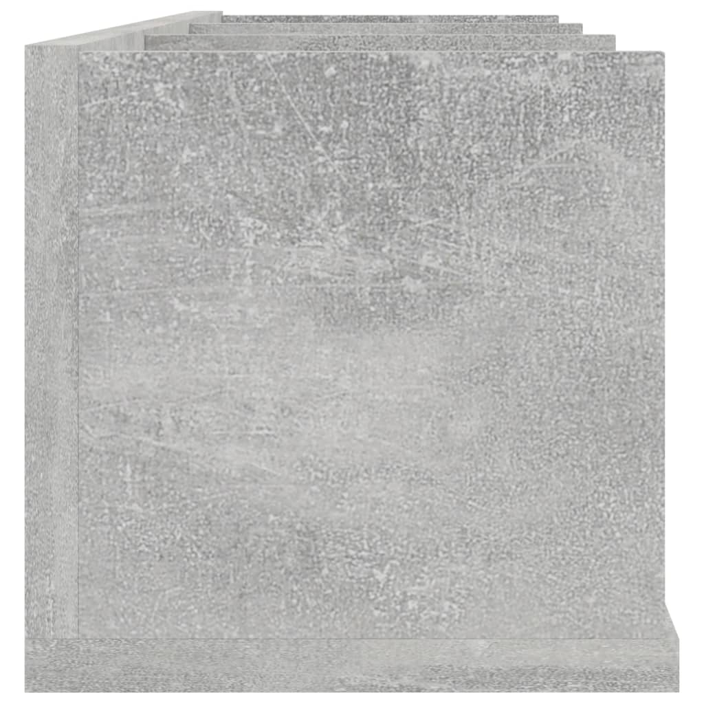 Sieninė CD lentyna, betono pilka, 75x18x18cm, apdirbta mediena