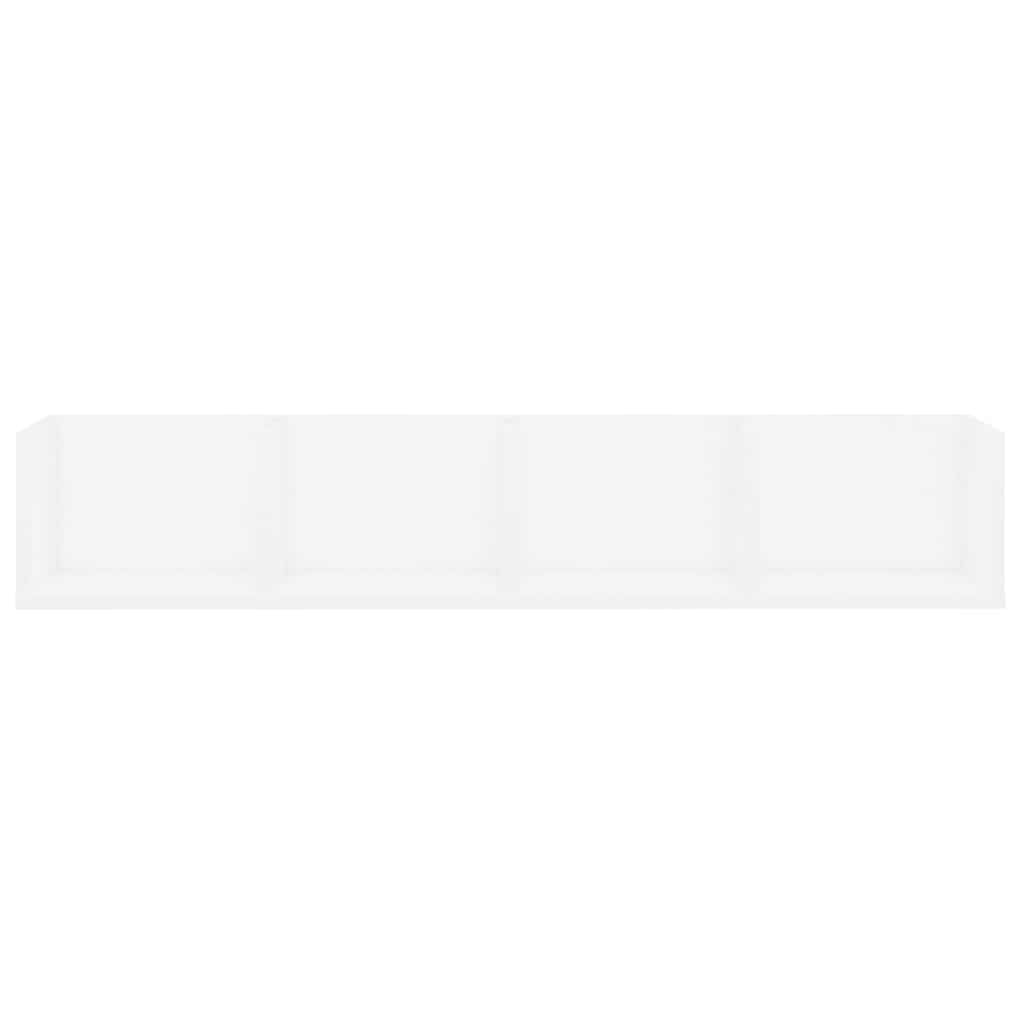 Wall-mounted CD shelf, white, 100x18x18cm, engineered wood