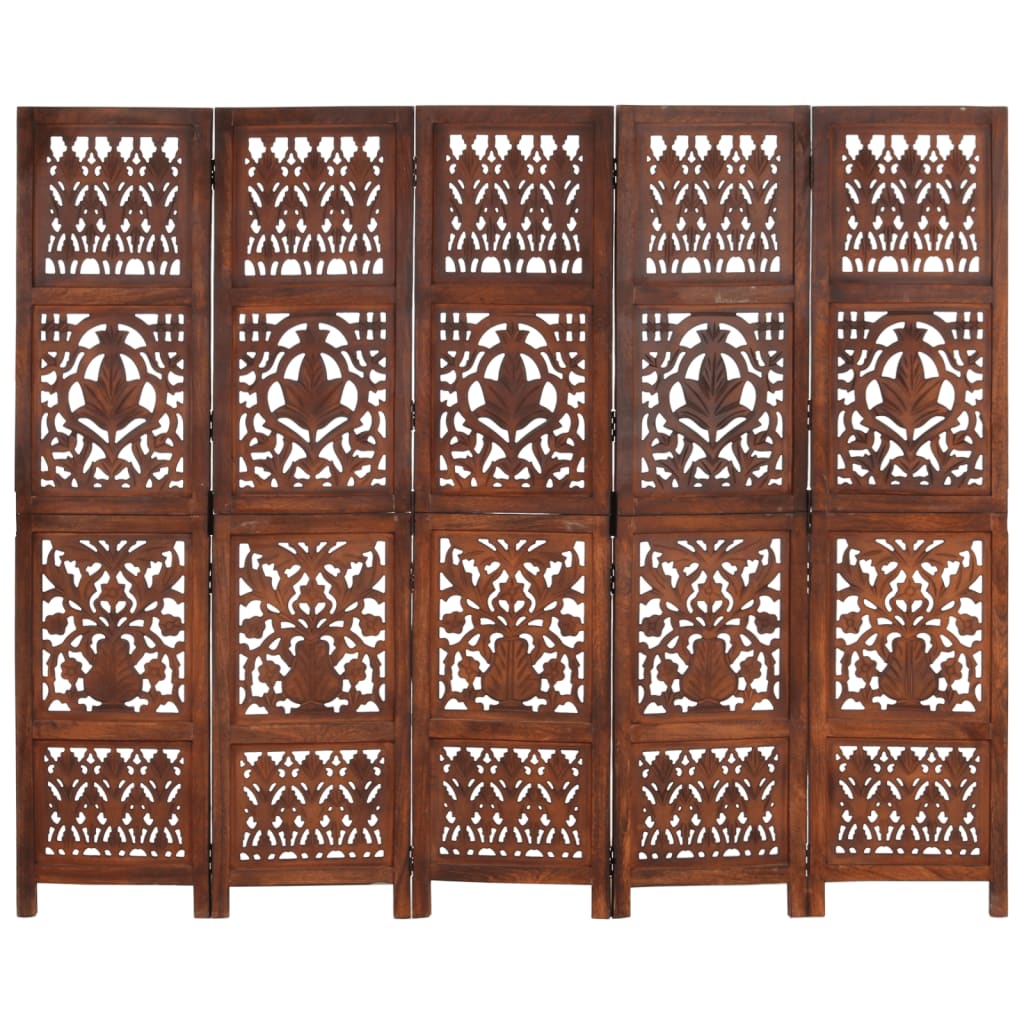 Telpu nodalījums, 5 daļas, brūns, 200x165 cm, masīvs mango koks