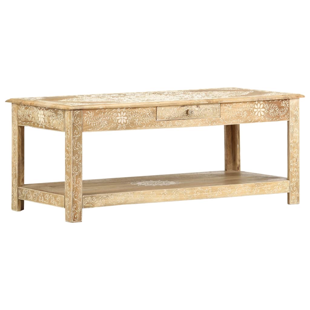 Coffee table, 110x50x45cm, solid mango wood, hand-painted