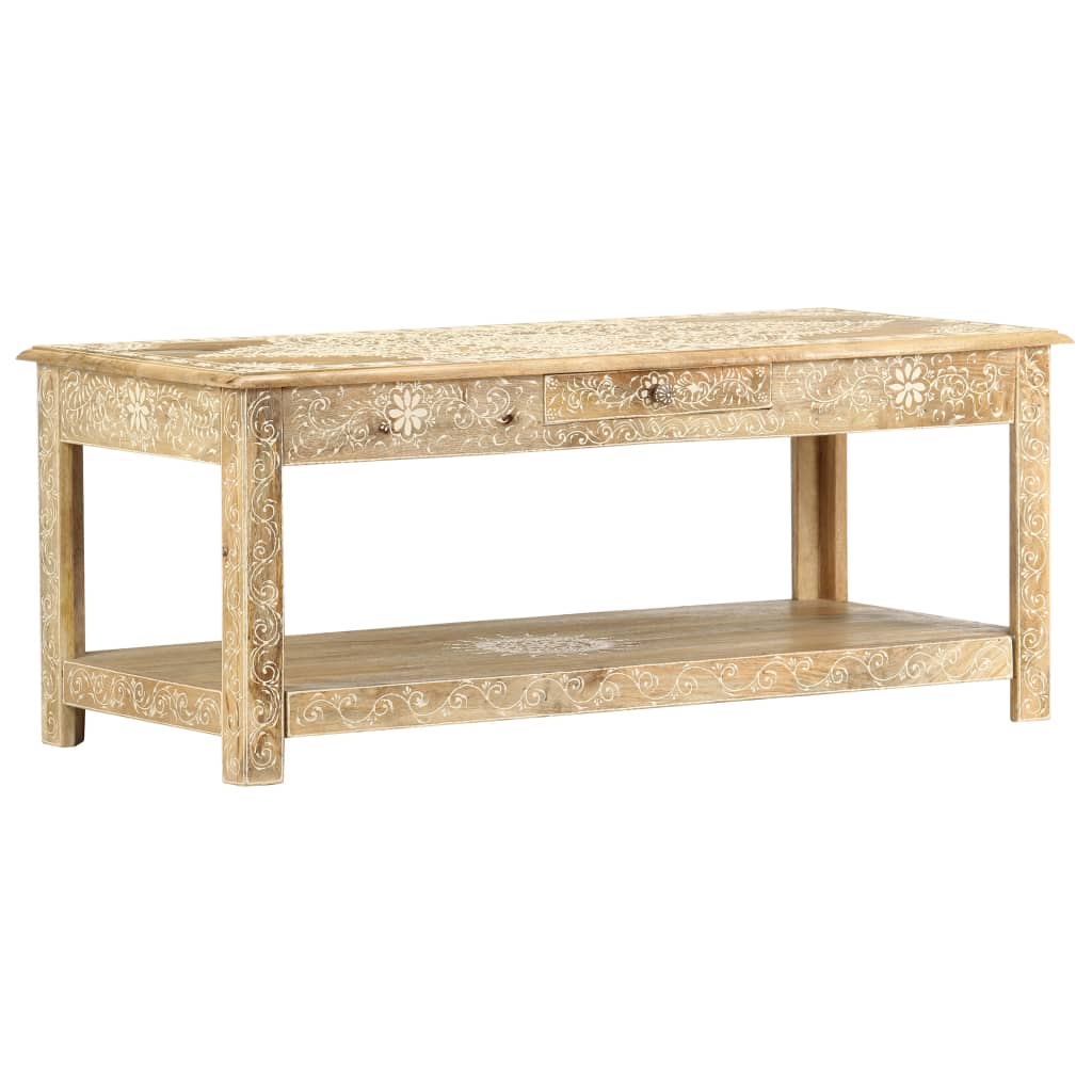 Coffee table, 110x50x45cm, solid mango wood, hand-painted