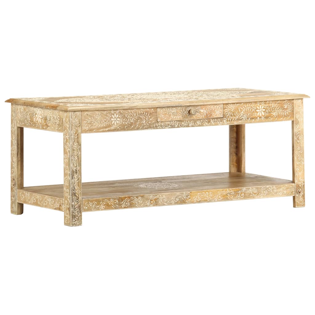 Coffee table, 110x50x45cm, solid mango wood, hand-painted