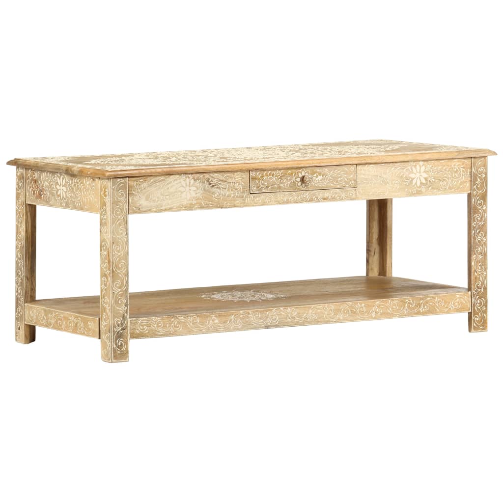 Coffee table, 110x50x45cm, solid mango wood, hand-painted
