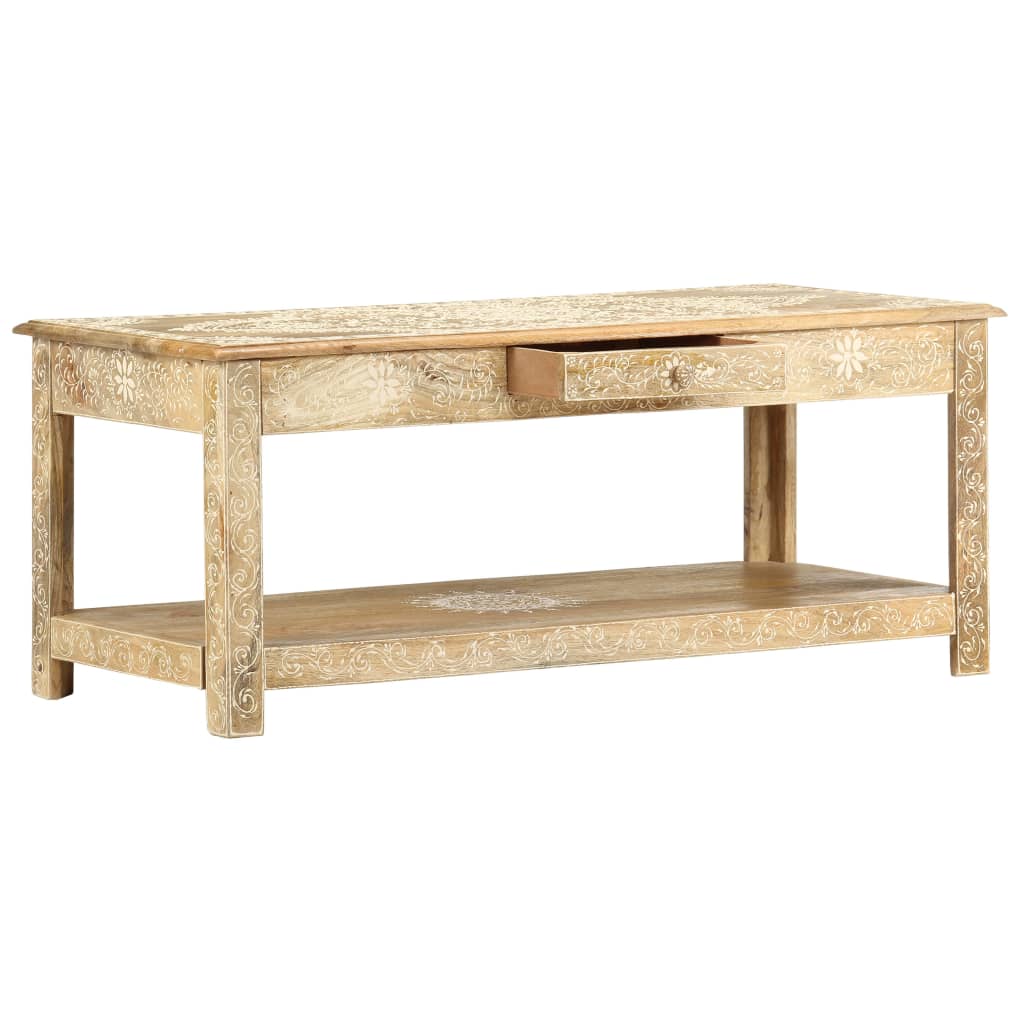 Coffee table, 110x50x45cm, solid mango wood, hand-painted