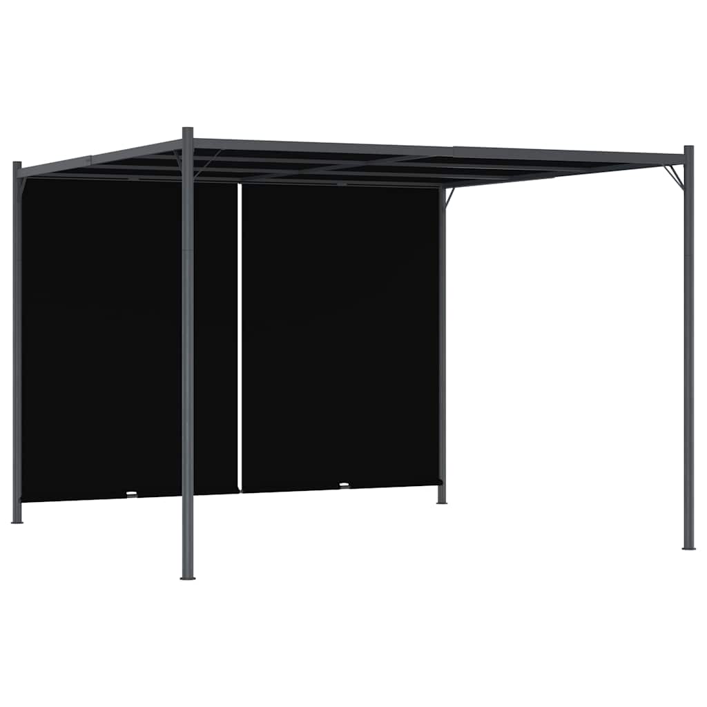 Dārza pergola ar izvelkamu jumtu, antracīta krāsā, 3x3m