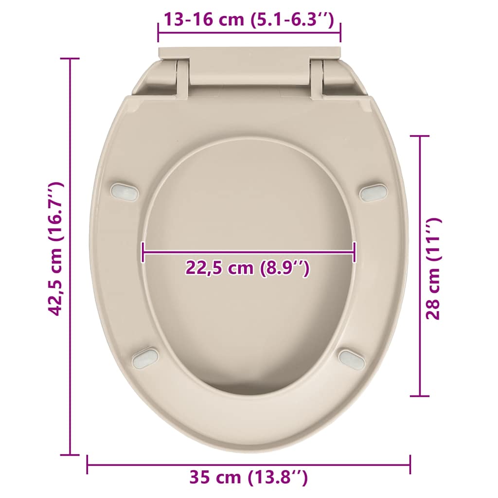 Klozeto sėdynė su soft-close mechanizmu, abrikoso, ovali