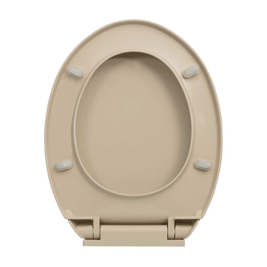 Klozeto sėdynė su soft-close mechanizmu, smėlio spalvos, ovali