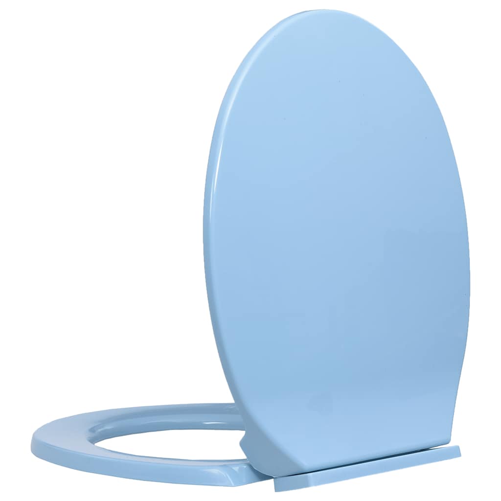 Klozeto sėdynė su soft-close mechanizmu, mėlynos spalvos, ovali