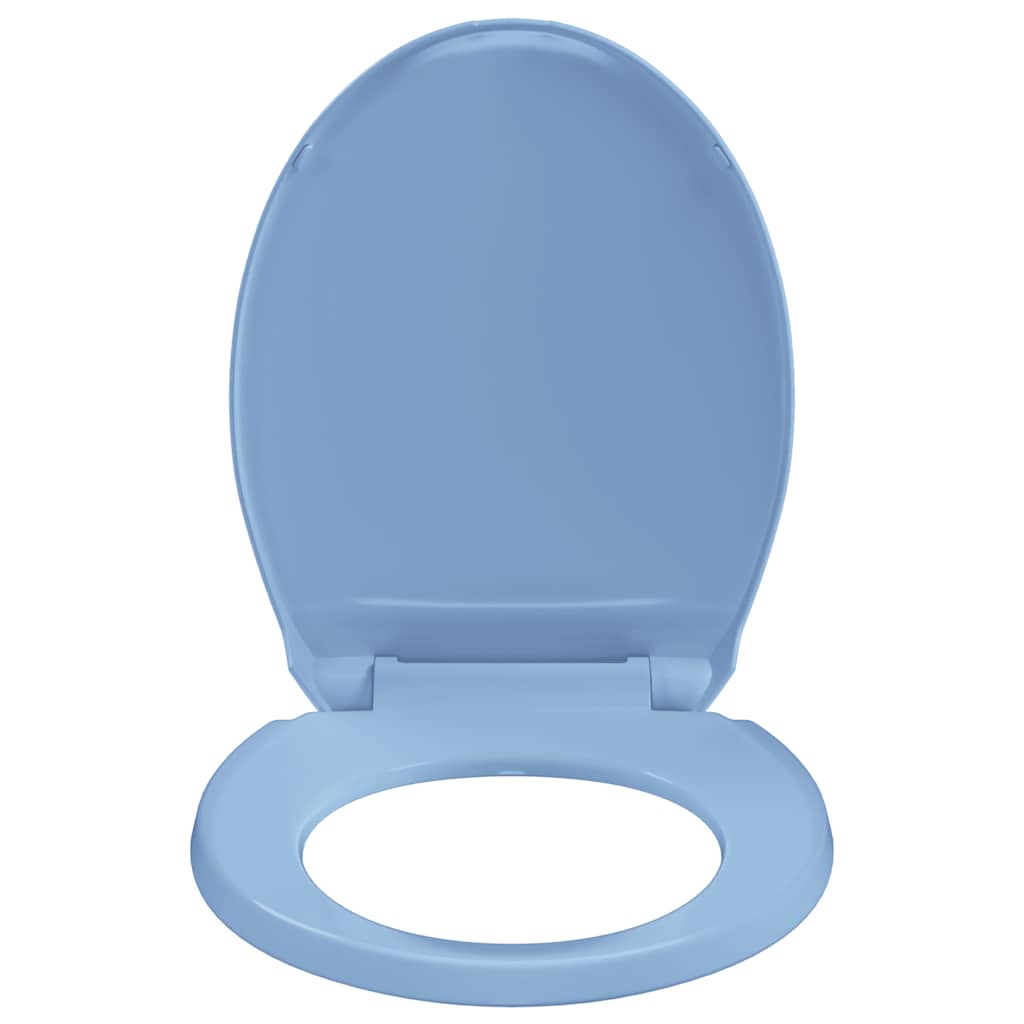 Klozeto sėdynė su soft-close mechanizmu, mėlynos spalvos, ovali