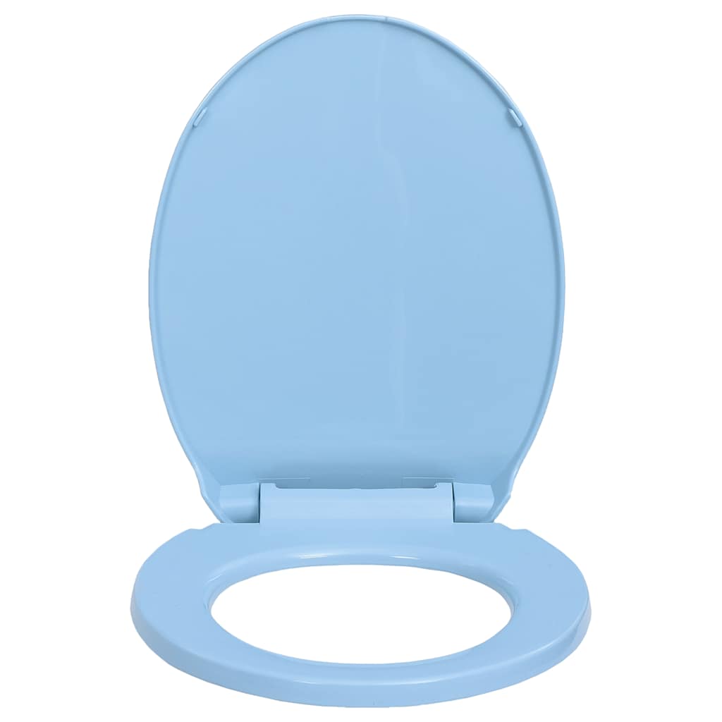 Klozeto sėdynė su soft-close mechanizmu, mėlyna, ovali