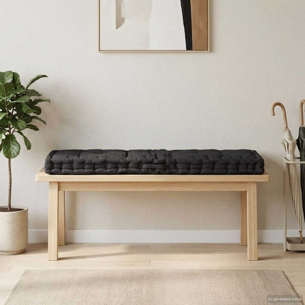 Paletės/grindų pagalvėlė, juodos spalvos, 120x40x7cm, medvilnė