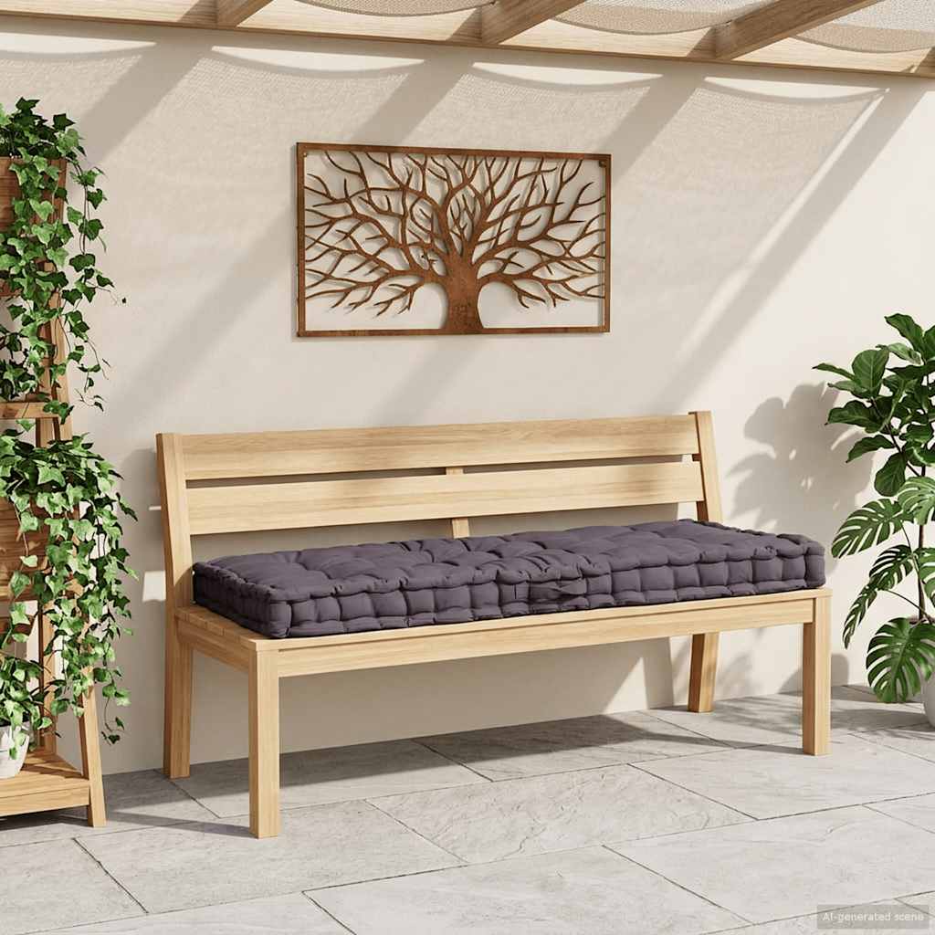 Pallet/floor cushion, anthracite, 120x80x10cm, cotton