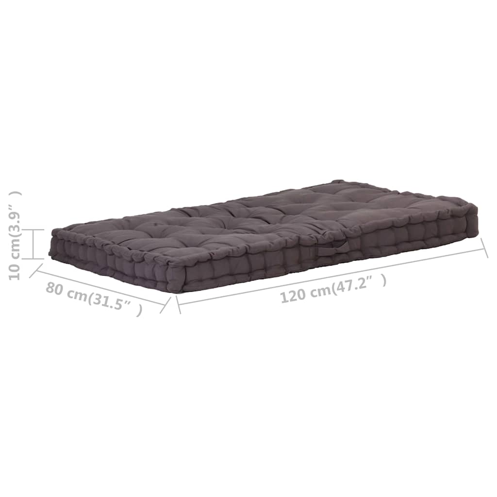 Pallet/floor cushion, anthracite, 120x80x10cm, cotton