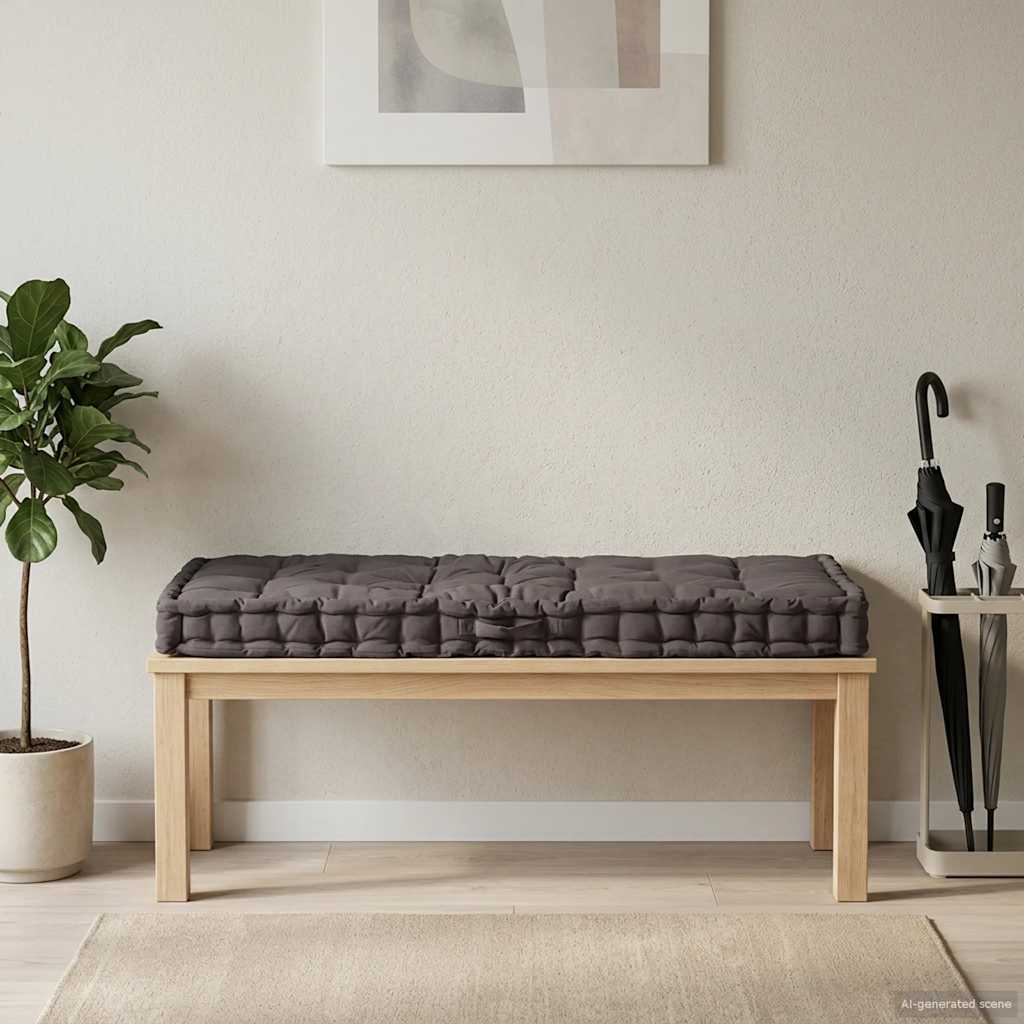 Pallet/floor cushion, anthracite, 120x80x10cm, cotton