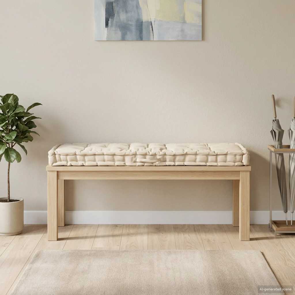 Paletės/grindų pagalvėlė, smėlio spalvos, 120x40x7cm, medvilnė