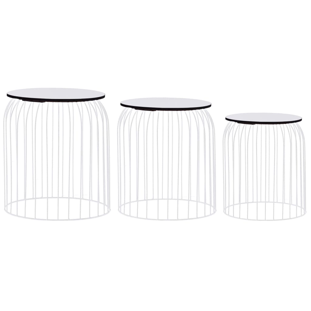 Coffee tables, 3 pcs., white