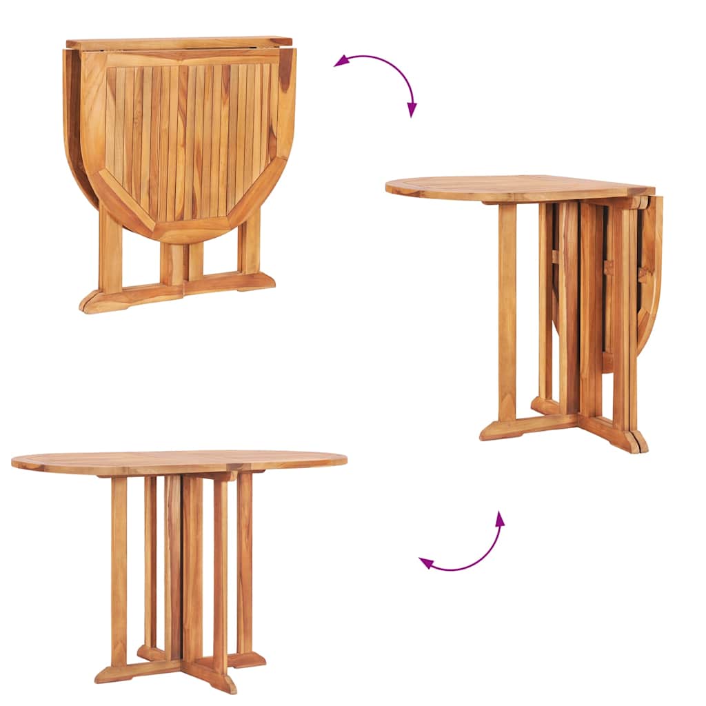Folding garden table, 120x70x75cm, solid teak