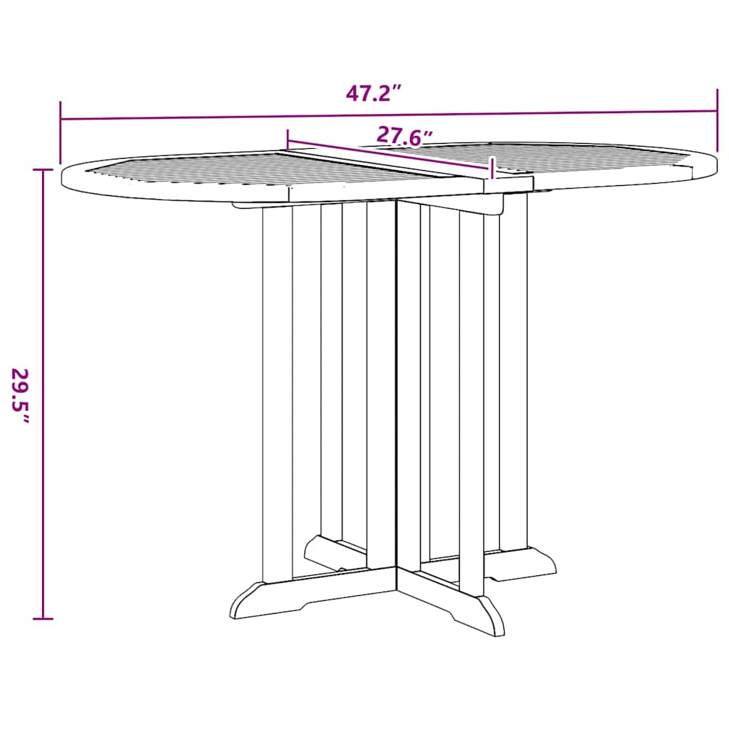 Folding garden table, 120x70x75cm, solid teak