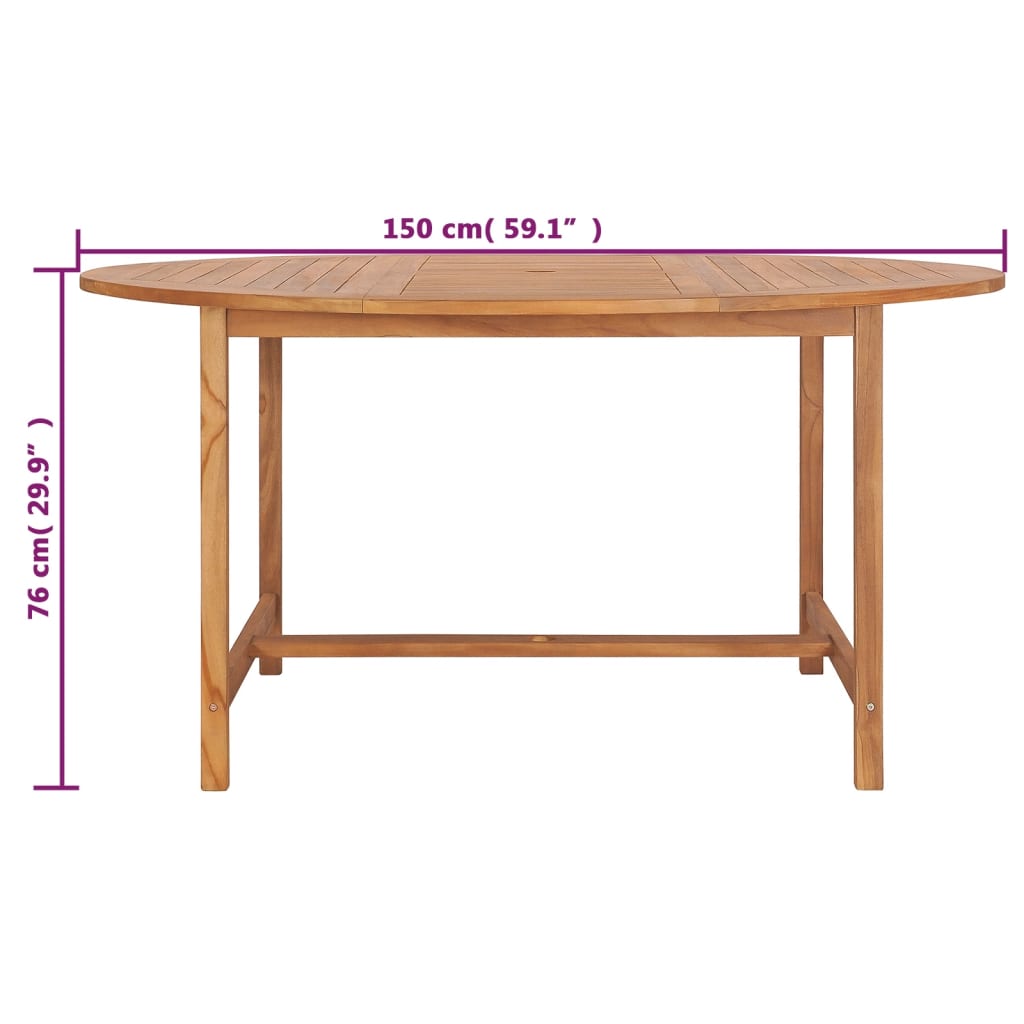 Garden table, 150x76cm, solid teak wood