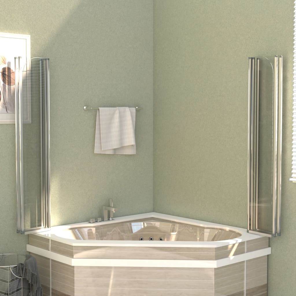 Shower screen, clear, 120x140cm, tempered glass