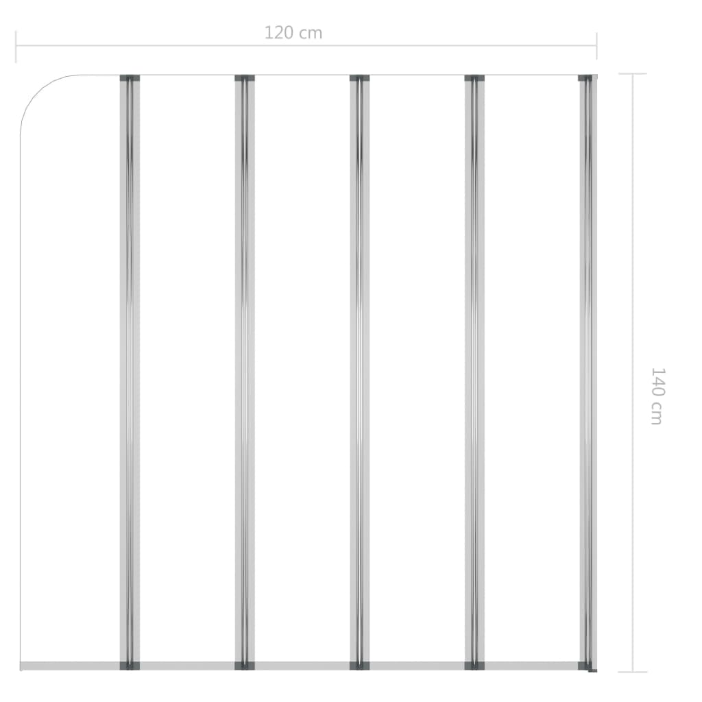 Shower screen, clear, 120x140cm, tempered glass