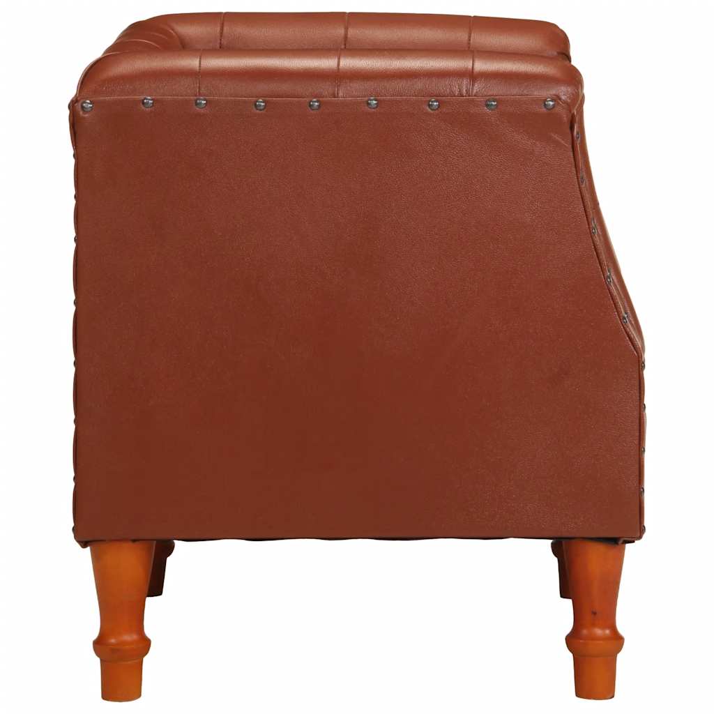 Armchair, brown, genuine leather