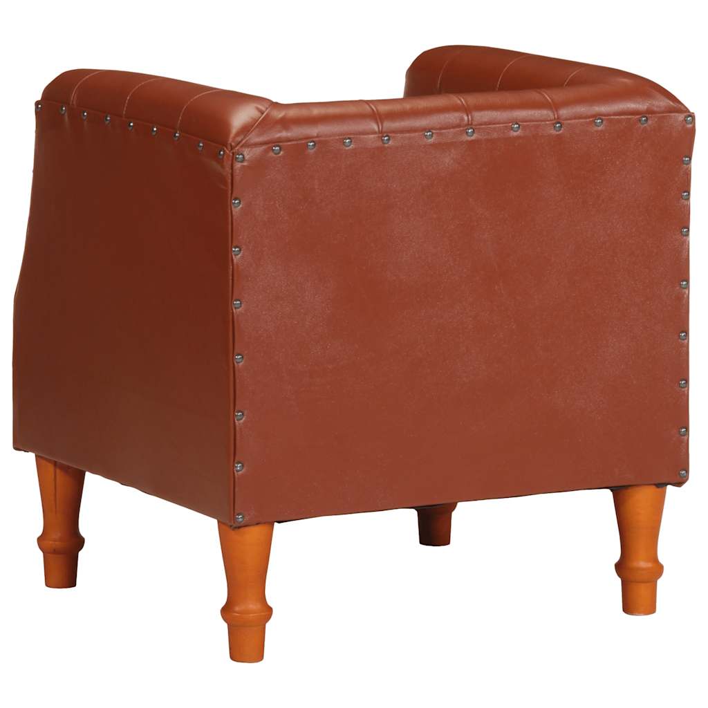 Armchair, brown, genuine leather