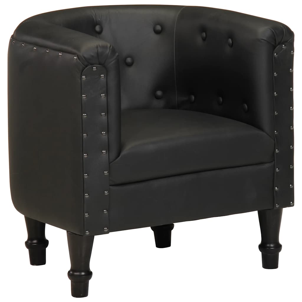 Chair, black, genuine leather