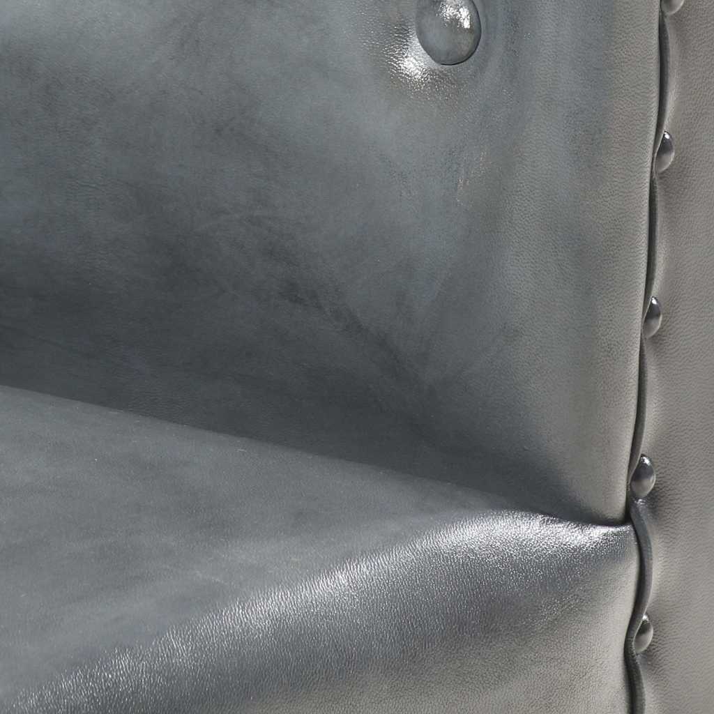 Armchair, grey, real leather