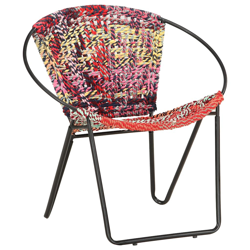 Round chair, various colours, chindi fabric