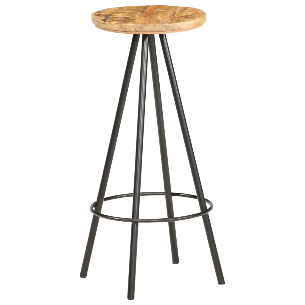 Bar stools, 4 pcs, rough mango wood