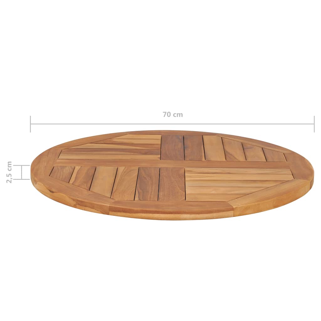 Stalviršis, 70cm, tikmedžio medienos masyvas, apskritas, 2,5cm