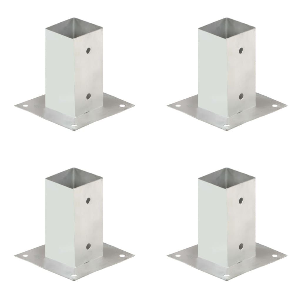 Post bases, 4 pcs, galvanized metal, 71mm