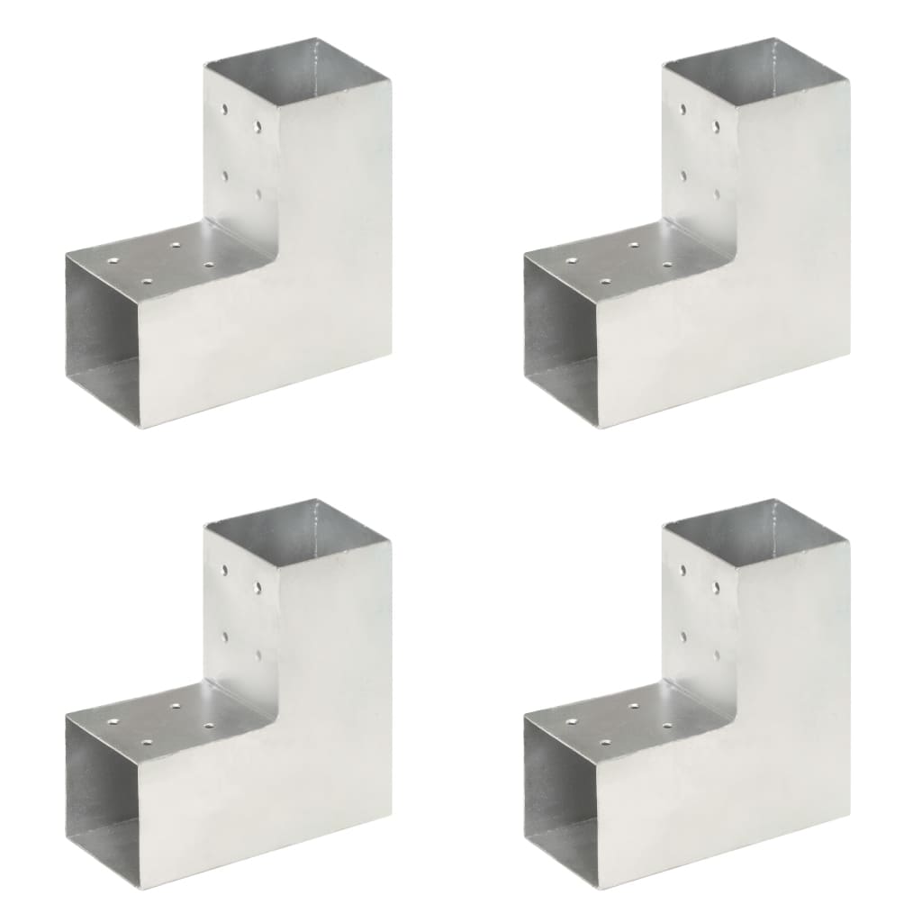 Post connectors, 4 pcs, 81x81mm, metal, L-shaped