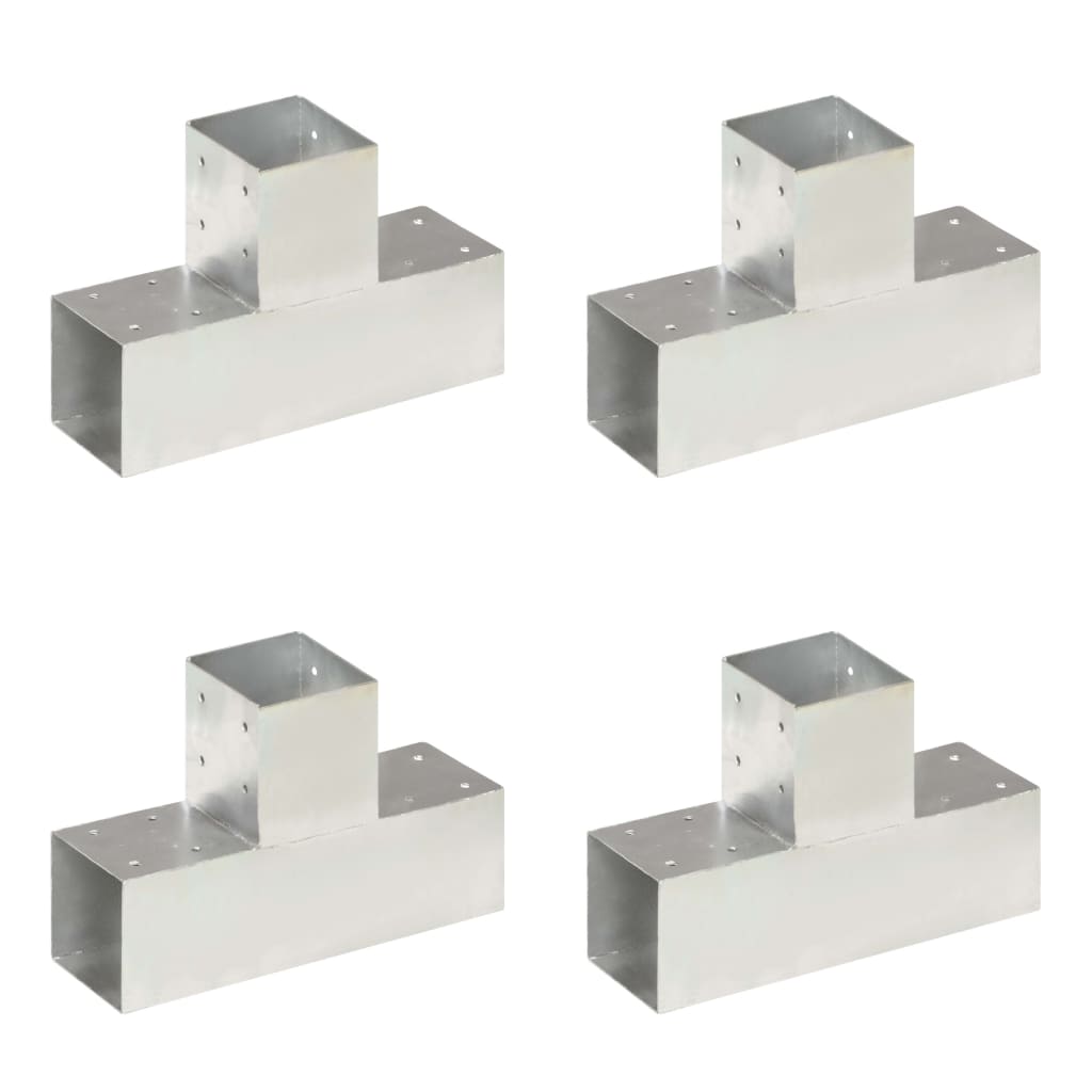Post connectors, 4 pcs, 91x91mm, metal, T-shaped