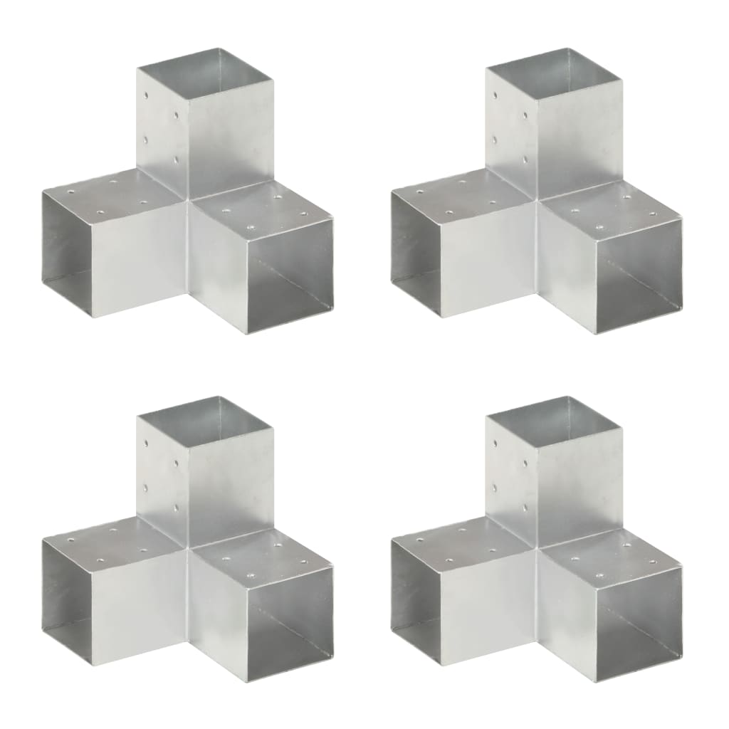 Post connectors, 4 pcs, 91x91mm, metal, Y-shaped
