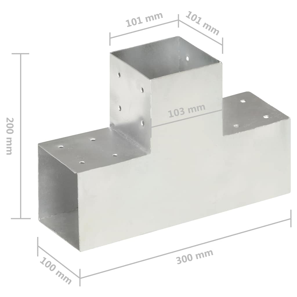Stabu savienojumi, 4 gab., 101x101mm, metāls, T veida
