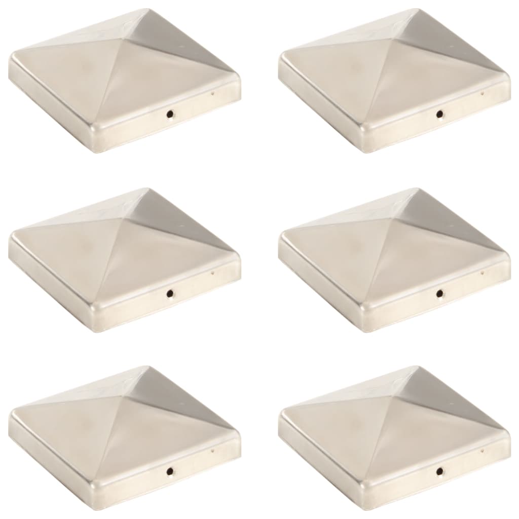 Tvoros stulpų dangteliai, 6vnt., 101x101mm, nerūdijantis plienas