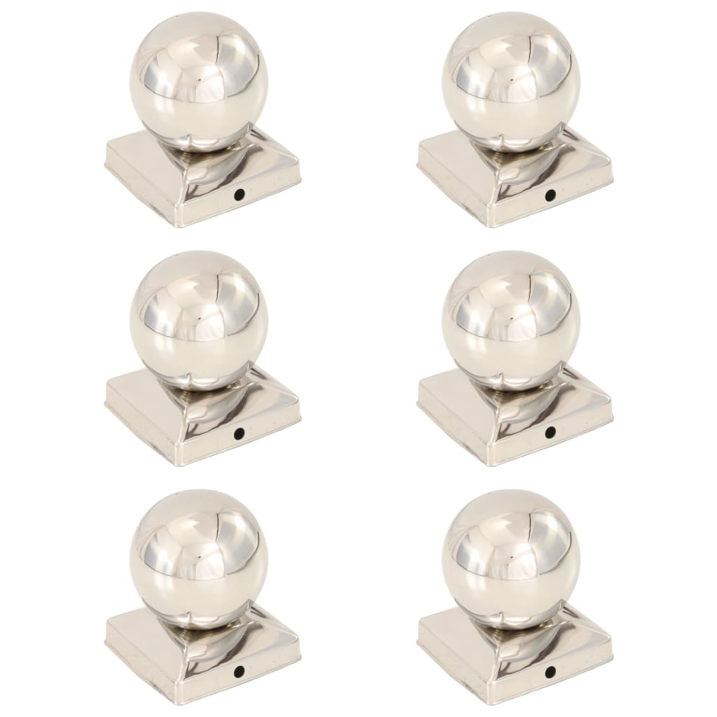 Post caps, 6 pcs., 91x91mm, stainless steel