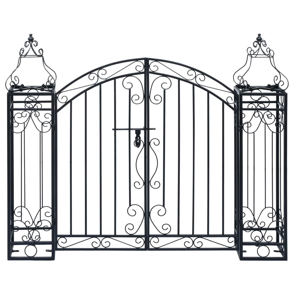 Decorative garden gate, 122x20.5x100cm, wrought iron