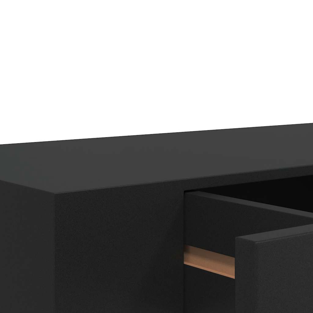 Wall-mounted shelf with a drawer, black, 48x25x8cm