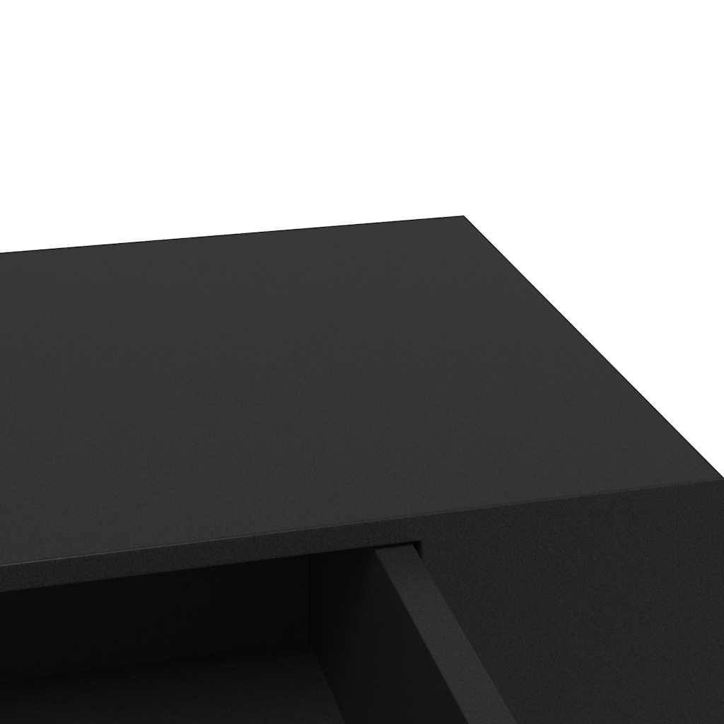Wall-mounted shelf with a drawer, black, 48x25x8cm